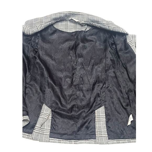Soft Surroundings St. James plaid blazer Jacket PS black gray - Picture 3 of 7